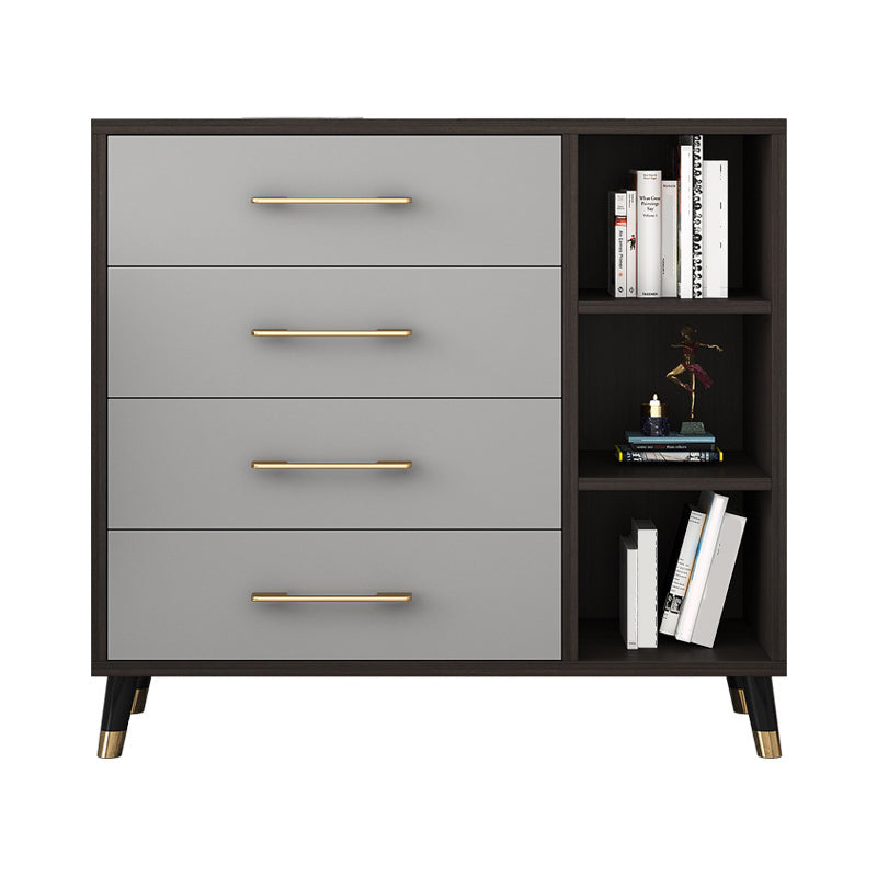 Classic Glam Wood Dresser Gray Soft-Close Lades Opbergkast