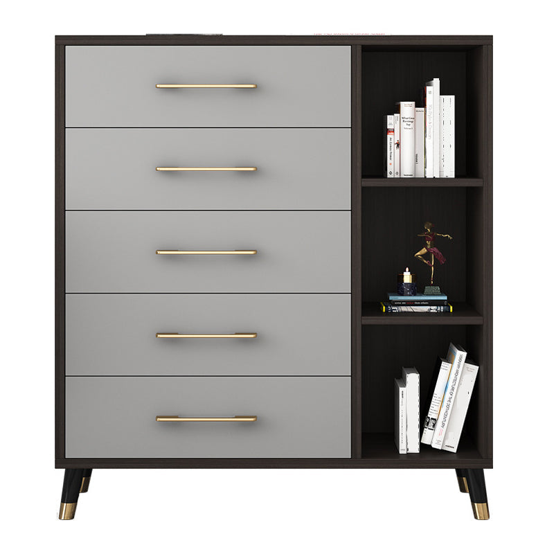Classic Glam Wood Dresser Gray Soft-Close Lades Opbergkast