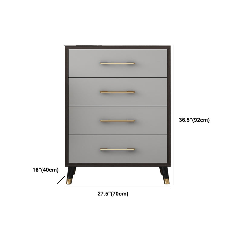 Classic Glam Wood Dresser Gray Soft-Close Lades Opbergkast