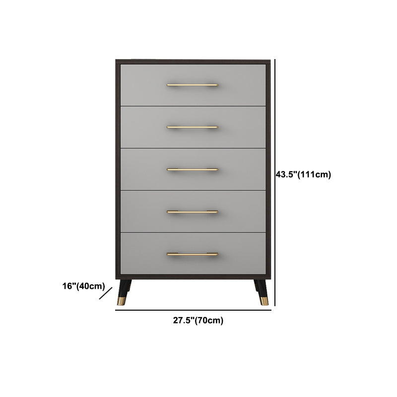 Classic Glam Wood Dresser Gray Soft-Close Lades Opbergkast
