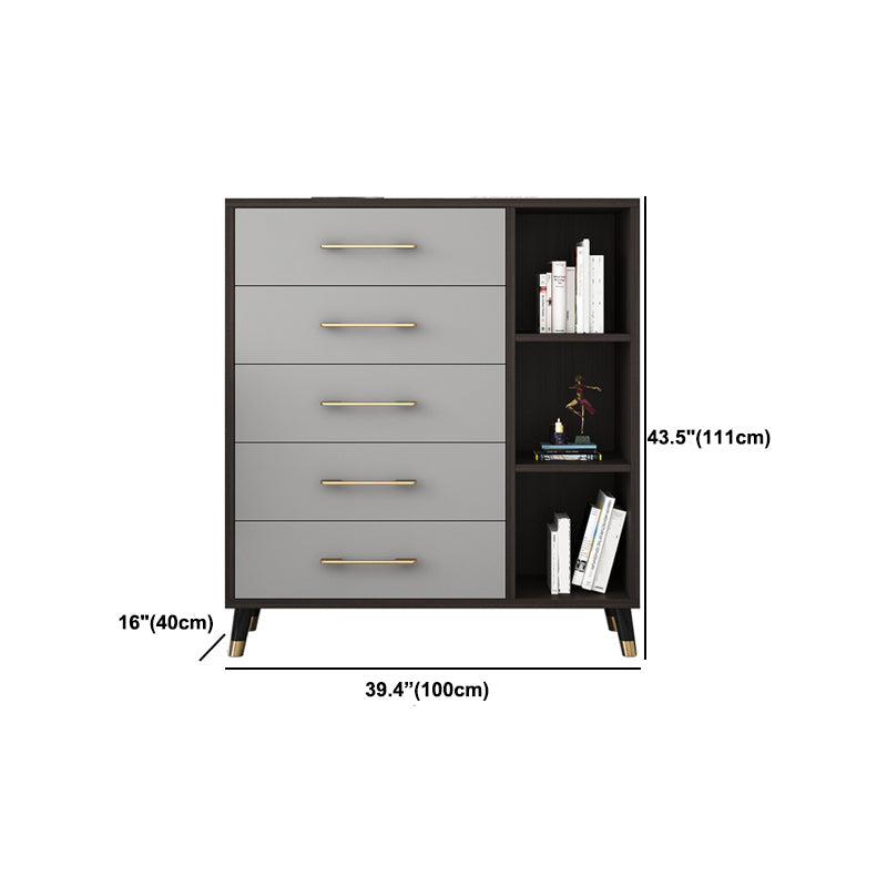 Classic Glam Wood Dresser Gray Soft-Close Lades Opbergkast