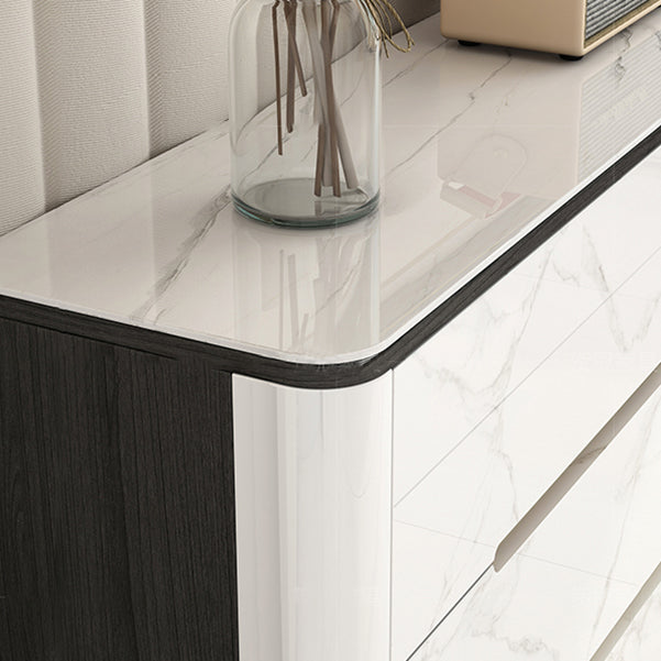 Stenen bovenste borst metalen benen borstladen met laden voor slaapkamer