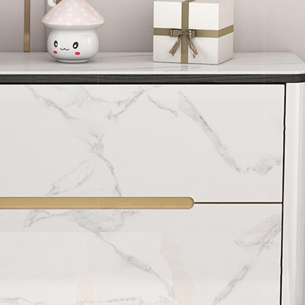 Stenen bovenste borst metalen benen borstladen met laden voor slaapkamer