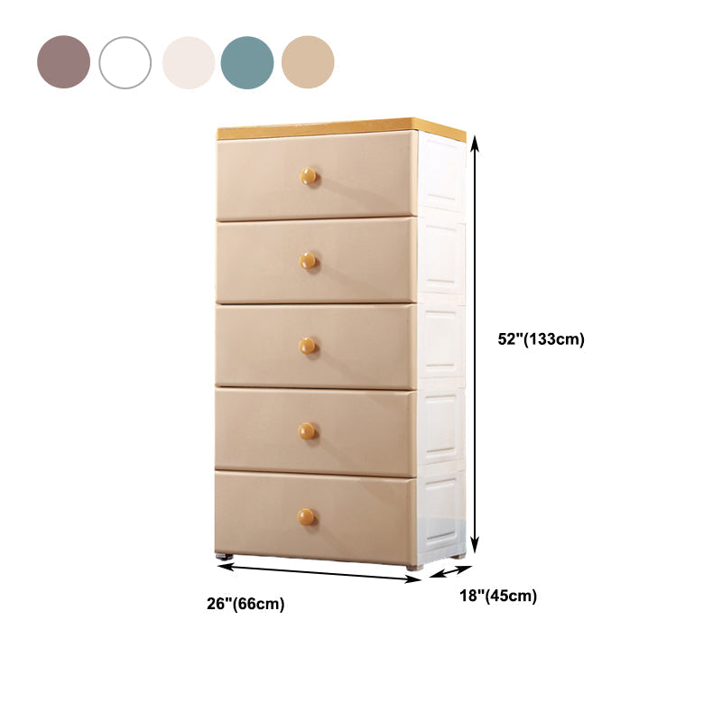 Hedendaagse verticale borstplastic kist met laden voor slaapkamer