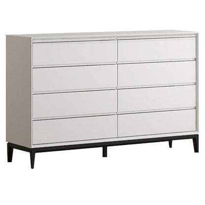 Poitrine de poitrine en bois gris clair / blanc / beige avec tiroirs pour chambre à coucher