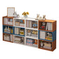 Closed Back Wooden Bookshelf Modern Living Room Horizontal  Bookcase