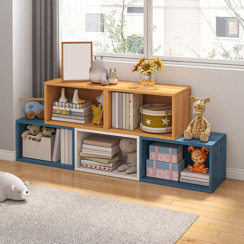 Closed Back Wooden Bookshelf Modern Living Room Horizontal  Bookcase