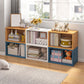Closed Back Wooden Bookshelf Modern Living Room Horizontal  Bookcase
