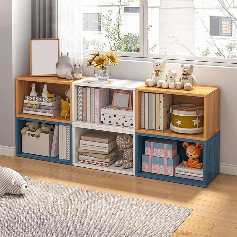 Closed Back Wooden Bookshelf Modern Living Room Horizontal  Bookcase