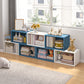 Closed Back Wooden Bookshelf Modern Living Room Horizontal  Bookcase