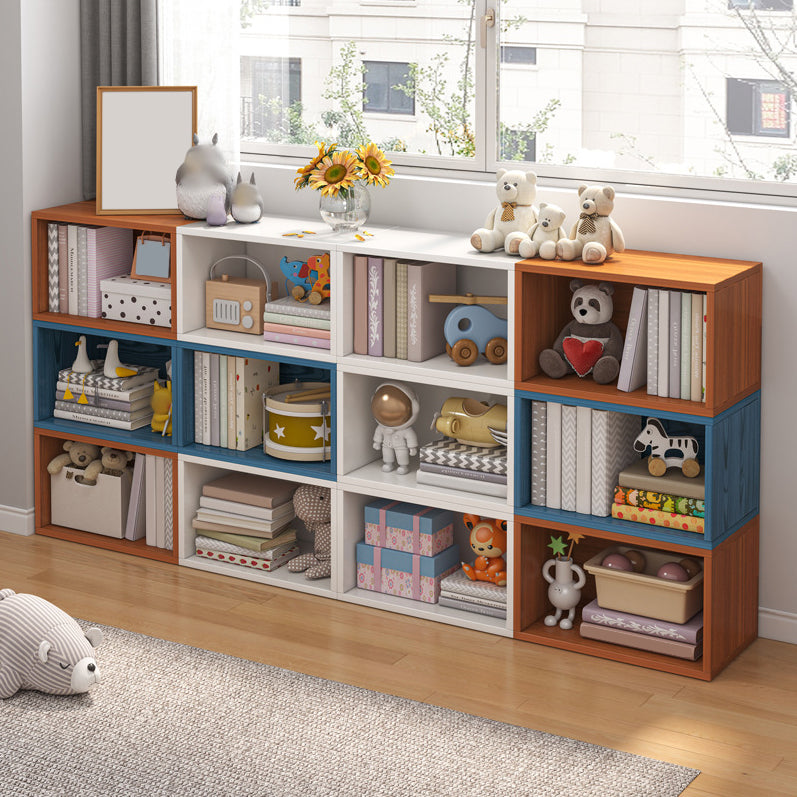 Closed Back Wooden Bookshelf Modern Living Room Horizontal  Bookcase