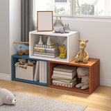 Closed Back Wooden Bookshelf Modern Living Room Horizontal  Bookcase