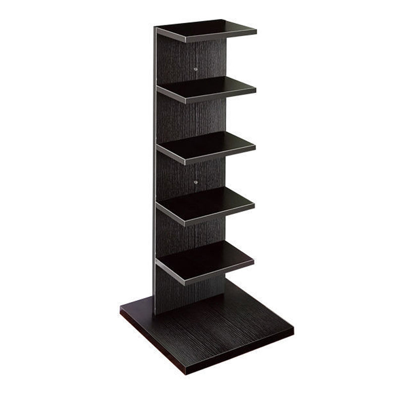 Contemporary 13.77" Wide Bookshelf Wood Geometric Shelf Bookcase 13.8"L x 13.8"W x 35.6"H Black Clearhalo 'Bookcases' 'furn' 'furn_bookcases' 'Furniture' 'Office Furniture' 5573672