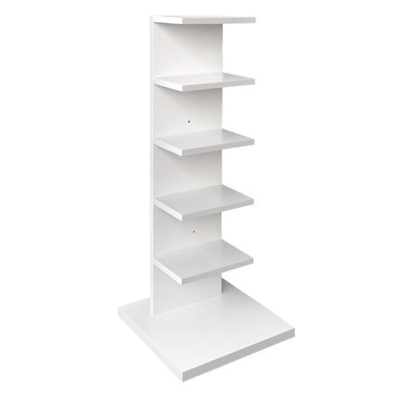 Contemporary 13.77" Wide Bookshelf Wood Geometric Shelf Bookcase 13.8"L x 13.8"W x 35.6"H White Clearhalo 'Bookcases' 'furn' 'furn_bookcases' 'Furniture' 'Office Furniture' 5573681