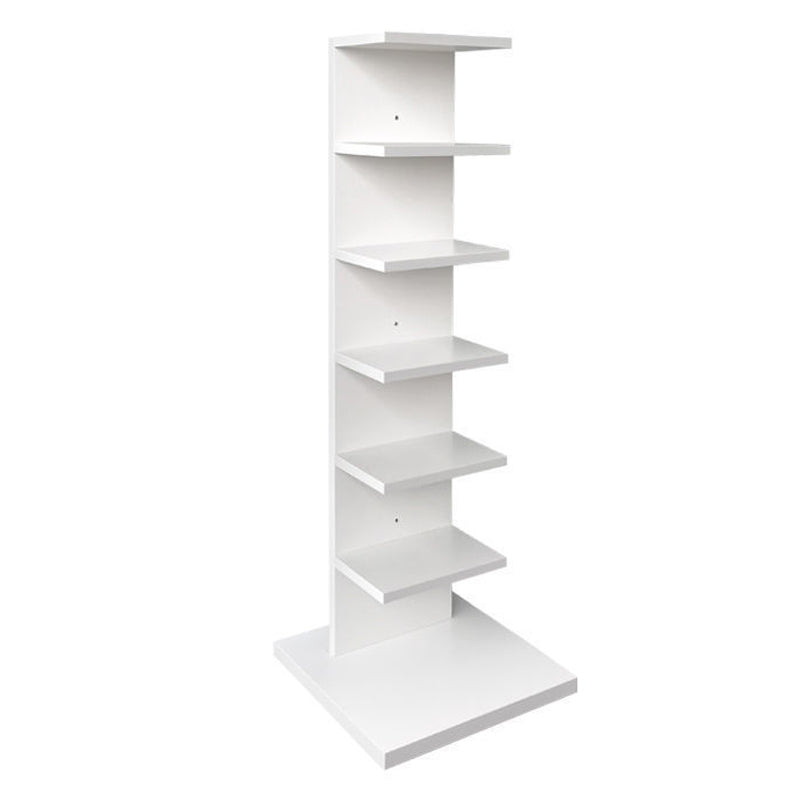 Contemporary 13.77" Wide Bookshelf Wood Geometric Shelf Bookcase 13.8"L x 13.8"W x 42.5"H White Clearhalo 'Bookcases' 'furn' 'furn_bookcases' 'Furniture' 'Office Furniture' 5573684