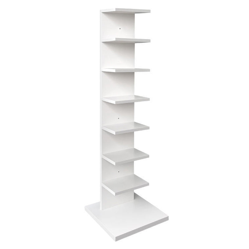 Contemporary 13.77" Wide Bookshelf Wood Geometric Shelf Bookcase 13.8"L x 13.8"W x 49.5"H White Clearhalo 'Bookcases' 'furn' 'furn_bookcases' 'Furniture' 'Office Furniture' 5573685