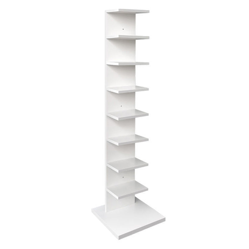 Contemporary 13.77" Wide Bookshelf Wood Geometric Shelf Bookcase 13.8"L x 13.8"W x 56.4"H White Clearhalo 'Bookcases' 'furn' 'furn_bookcases' 'Furniture' 'Office Furniture' 5573687