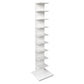 Contemporary 13.77" Wide Bookshelf Wood Geometric Shelf Bookcase 13.8"L x 13.8"W x 63.4"H White Clearhalo 'Bookcases' 'furn' 'furn_bookcases' 'Furniture' 'Office Furniture' 5573689