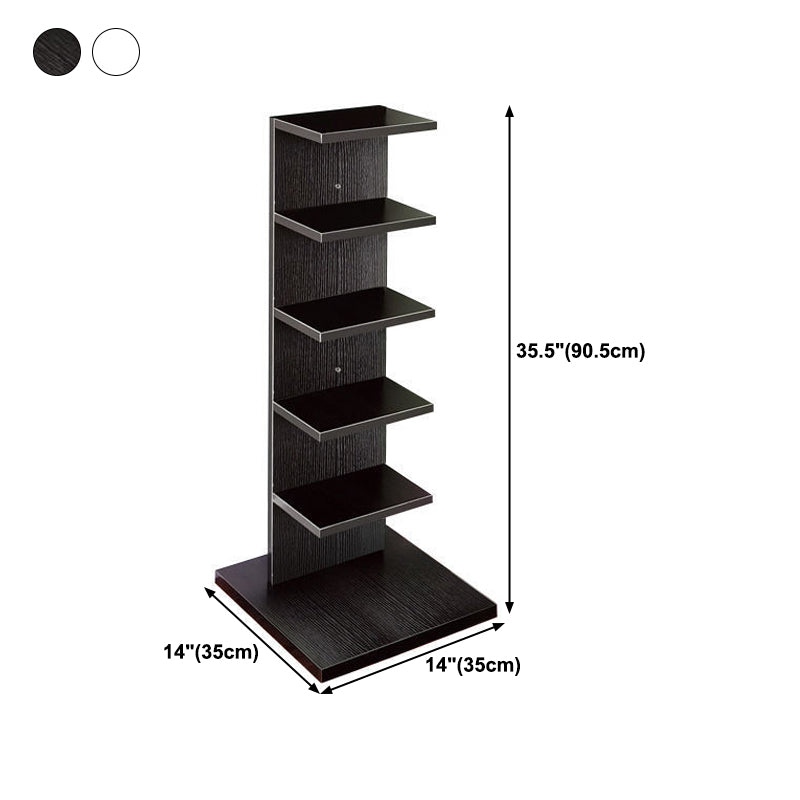 Contemporary 13.77" Wide Bookshelf Wood Geometric Shelf Bookcase Clearhalo 'Bookcases' 'furn' 'furn_bookcases' 'Furniture' 'Office Furniture' 5573690