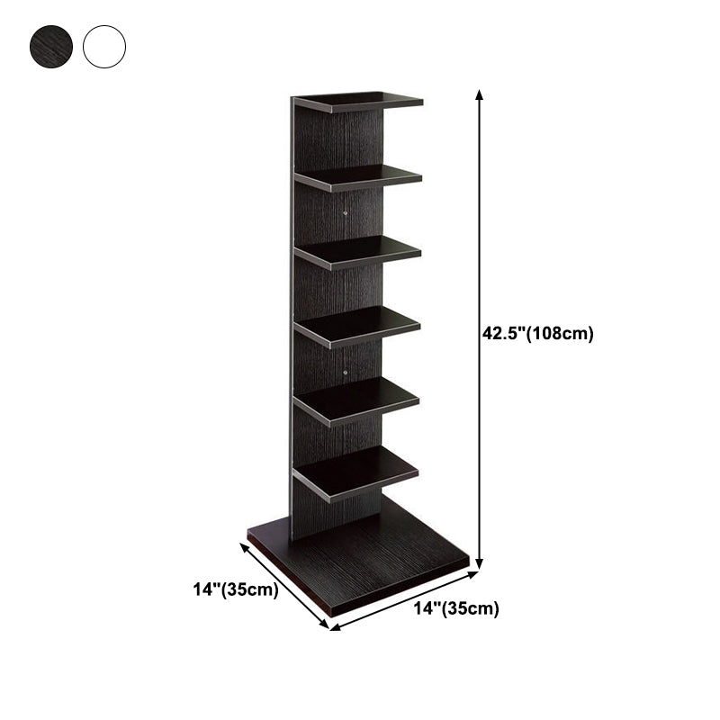 Contemporary 13.77" Wide Bookshelf Wood Geometric Shelf Bookcase Clearhalo 'Bookcases' 'furn' 'furn_bookcases' 'Furniture' 'Office Furniture' 5573691