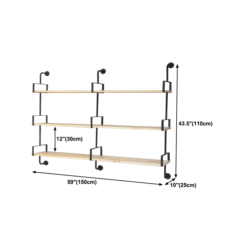 Wooden Floating Storage Bookshelf Modern Home Office Bookcase