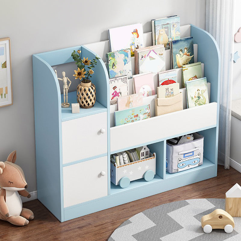 Closed Wooden Bookshelf Modern Home Living Room Square Bookcase