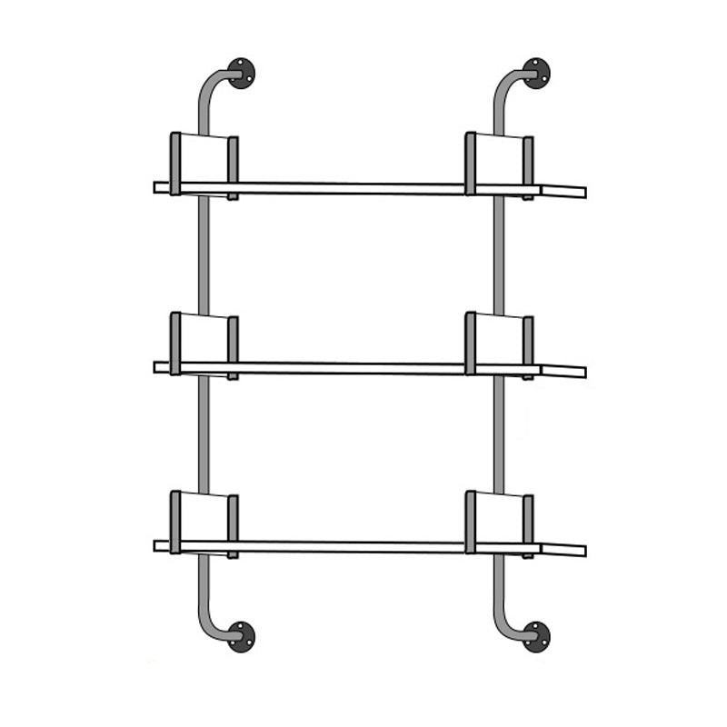 Modern Wooden Wall Mounted Bookshelf Floating Storage Bookcase 23.6"L x 7.9"W x 41.7"H Clearhalo 'Bookcases' 'furn' 'furn_bookcases' 'Furniture' 'Office Furniture' 5573780