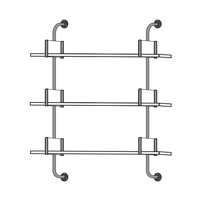 Modern Wooden Wall Mounted Bookshelf Floating Storage Bookcase 39.4"L x 7.9"W x 41.7"H Clearhalo 'Bookcases' 'furn' 'furn_bookcases' 'Furniture' 'Office Furniture' 5573782