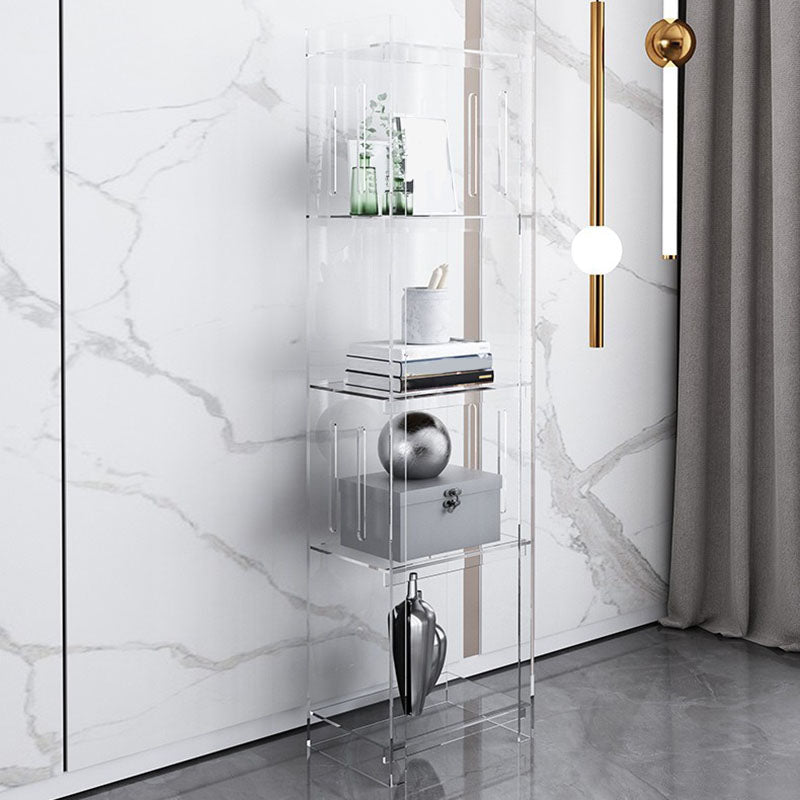 Closed Back Bookshelf Nordic Rectangle Acrylic Storage Bookcase