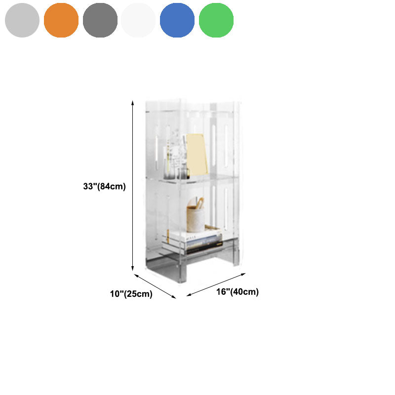Closed Back Bookshelf Nordic Rectangle Acrylic Storage Bookcase