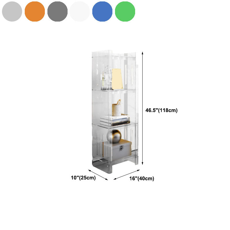 Closed Back Bookshelf Nordic Rectangle Acrylic Storage Bookcase