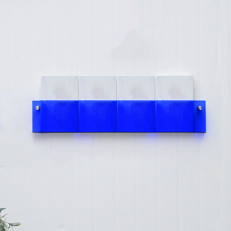 Acrylic Wall Mounted Bookshelf Nordic Rectangle Home Office Storage Bookcase 31.5"L x 2"W x 5.9"H Blue Clearhalo 'Bookcases' 'furn' 'furn_bookcases' 'Furniture' 'Office Furniture' 5574218