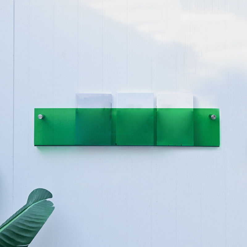 Acrylic Wall Mounted Bookshelf Nordic Rectangle Home Office Storage Bookcase 31.5"L x 2"W x 5.9"H Green Clearhalo 'Bookcases' 'furn' 'furn_bookcases' 'Furniture' 'Office Furniture' 5574224