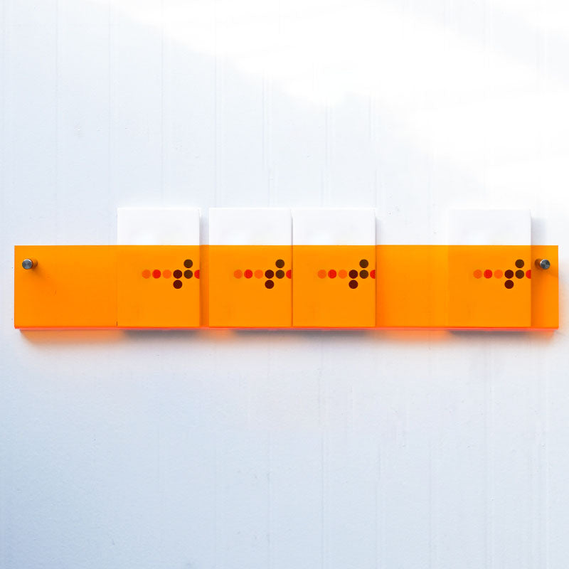 Acrylic Wall Mounted Bookshelf Nordic Rectangle Home Office Storage Bookcase 39"L x 2"W x 6"H Orange Clearhalo 'Bookcases' 'furn' 'furn_bookcases' 'Furniture' 'Office Furniture' 5574229