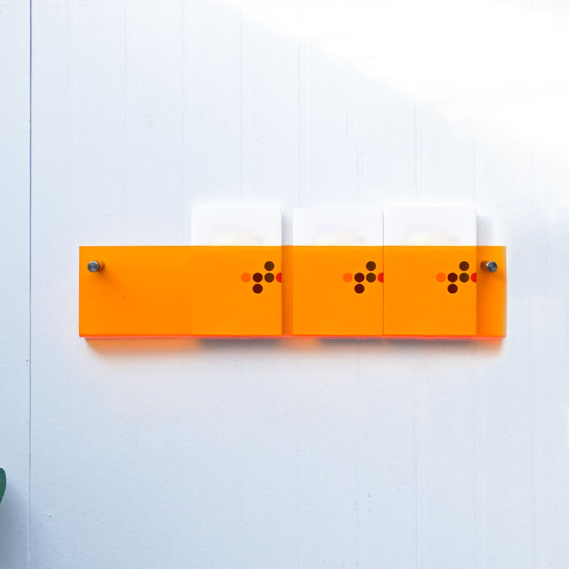 Acrylic Wall Mounted Bookshelf Nordic Rectangle Home Office Storage Bookcase 31.5"L x 2"W x 5.9"H Orange Clearhalo 'Bookcases' 'furn' 'furn_bookcases' 'Furniture' 'Office Furniture' 5574231