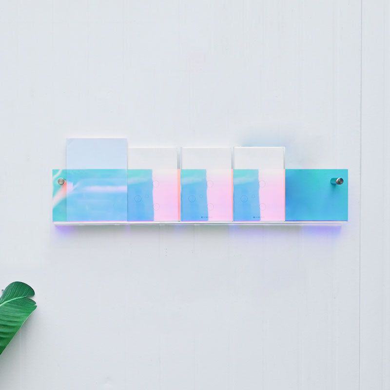 Acrylic Wall Mounted Bookshelf Nordic Rectangle Home Office Storage Bookcase 23.6"L x 2"W x 6"H Multi-Color Clearhalo 'Bookcases' 'furn' 'furn_bookcases' 'Furniture' 'Office Furniture' 5574237