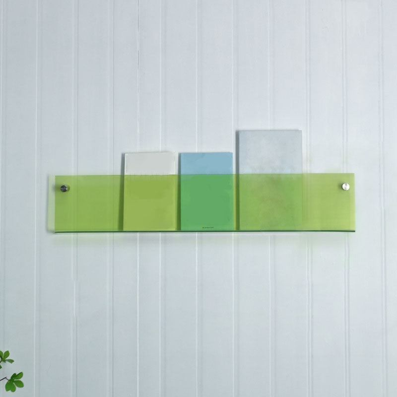 Acrylic Wall Mounted Bookshelf Nordic Rectangle Home Office Storage Bookcase 23.6"L x 2"W x 6"H Avocado Green Clearhalo 'Bookcases' 'furn' 'furn_bookcases' 'Furniture' 'Office Furniture' 5574240