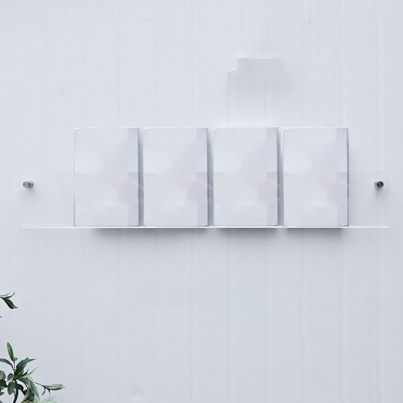 Acrylic Wall Mounted Bookshelf Nordic Rectangle Home Office Storage Bookcase 39"L x 2"W x 6"H Clear Clearhalo 'Bookcases' 'furn' 'furn_bookcases' 'Furniture' 'Office Furniture' 5574241