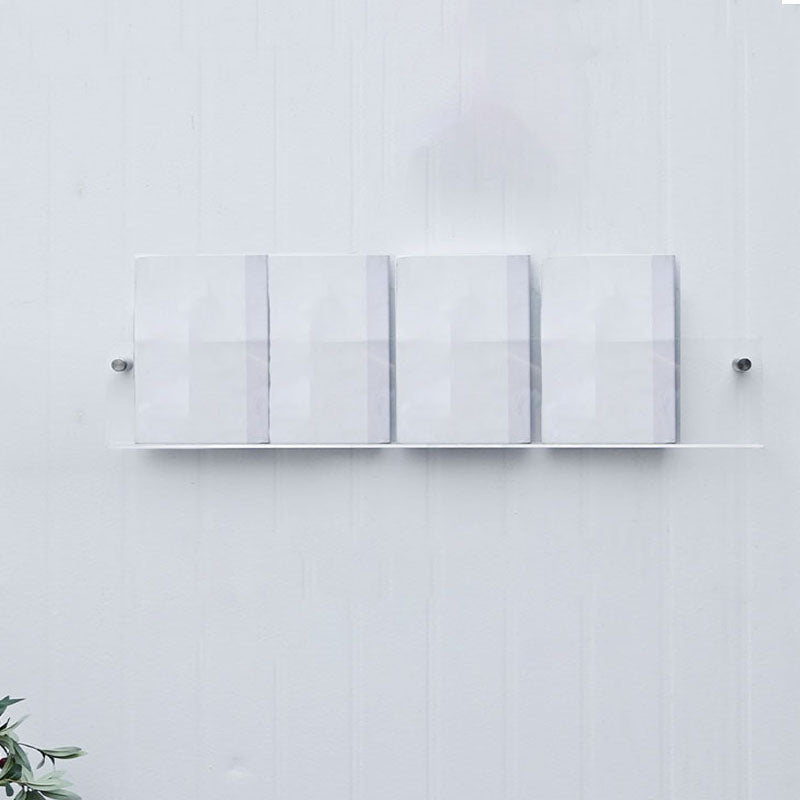 Acrylic Wall Mounted Bookshelf Nordic Rectangle Home Office Storage Bookcase 31.5"L x 2"W x 5.9"H Clear Clearhalo 'Bookcases' 'furn' 'furn_bookcases' 'Furniture' 'Office Furniture' 5574242