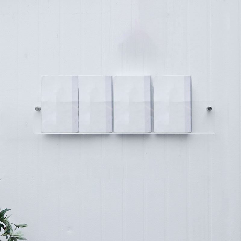 Acrylic Wall Mounted Bookshelf Nordic Rectangle Home Office Storage Bookcase 23.6"L x 2"W x 6"H Clear Clearhalo 'Bookcases' 'furn' 'furn_bookcases' 'Furniture' 'Office Furniture' 5574243