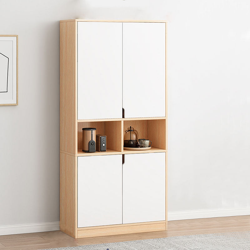 Closed Wooden Bookcase Modern Home Living Room Bedroom Standard Bookshelf 31.5"L x 11.8"W x 72.0"H White-Yellow Artificial Wood Clearhalo 'Bookcases' 'furn' 'furn_bookcases' 'Furniture' 'Office Furniture' 5574255