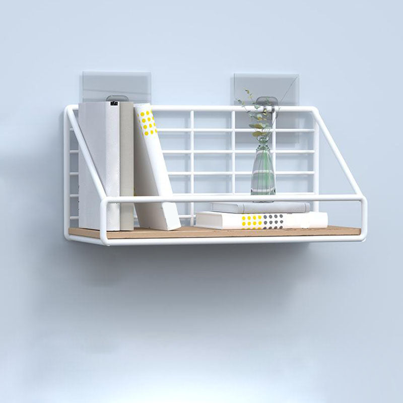 Modern Metal Bookcase, Geometric Bookshelf for Any Room, 6.5" W 9.8"L x 6.3"W x 6.3"H White Clearhalo 'Bookcases' 'furn' 'furn_bookcases' 'Furniture' 'Office Furniture' 5574284