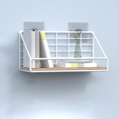 Modern Metal Bookcase, Geometric Bookshelf for Any Room, 6.5" W 9.8"L x 6.3"W x 6.3"H White Clearhalo 'Bookcases' 'furn' 'furn_bookcases' 'Furniture' 'Office Furniture' 5574284