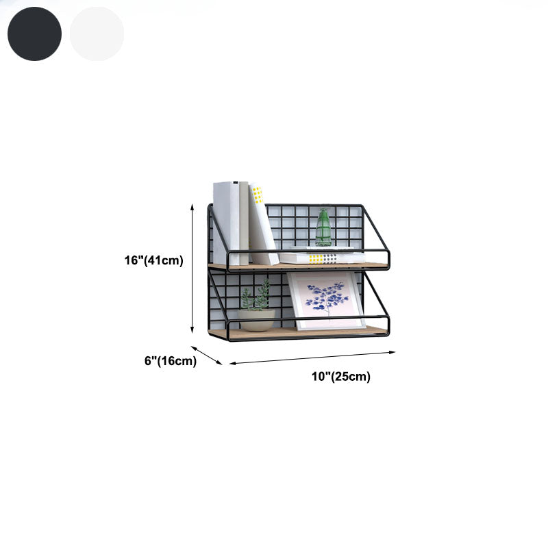 Modern Metal Bookcase, Geometric Bookshelf for Any Room, 6.5" W Clearhalo 'Bookcases' 'furn' 'furn_bookcases' 'Furniture' 'Office Furniture' 5574292
