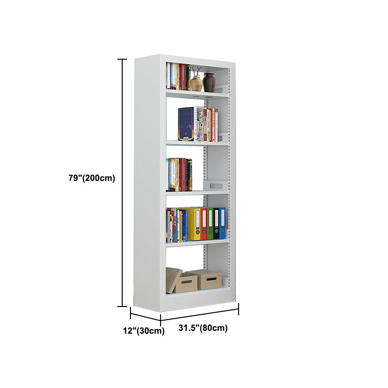 Rectangle Etagere Bookshelf Modern Metal Open Bookcase with Shelves