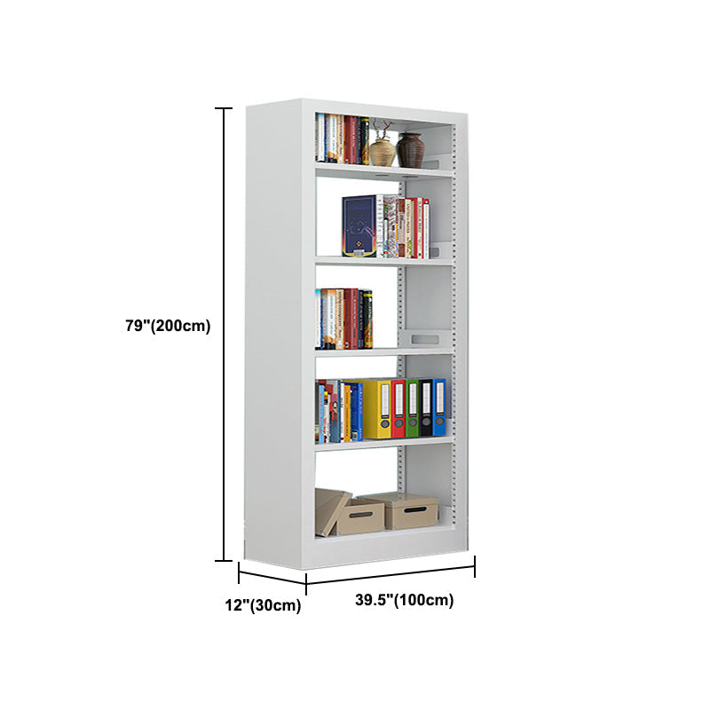 Rectangle Etagere Bookshelf Modern Metal Open Bookcase with Shelves