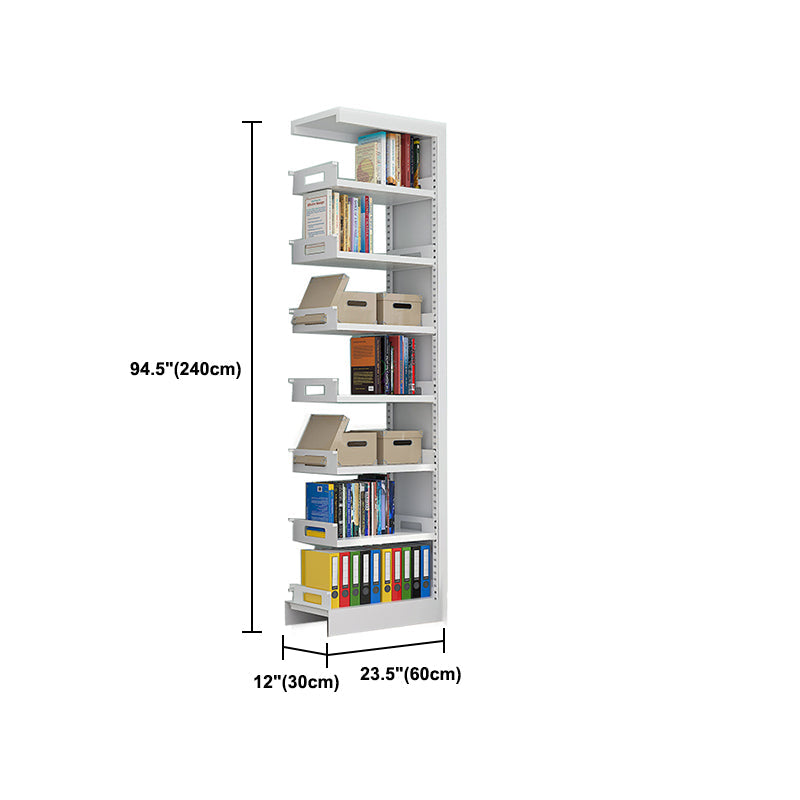 Rectangle Etagere Bookshelf Modern Metal Open Bookcase with Shelves