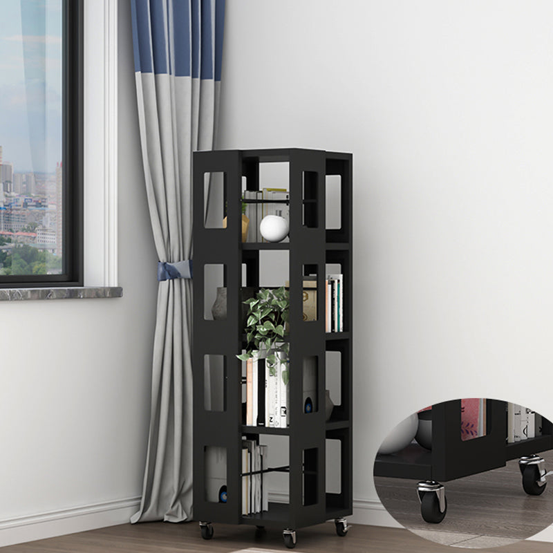 Open Back Bookshelf Modern Metal Geometric Rotatable Bookcase