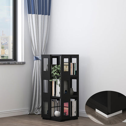 Open Back Bookshelf Modern Metal Geometric Rotatable Bookcase