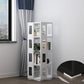 Open Back Bookshelf Modern Metal Geometric Rotatable Bookcase